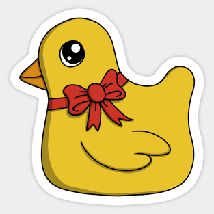 Baby Chicken With A Ribbon Sticker